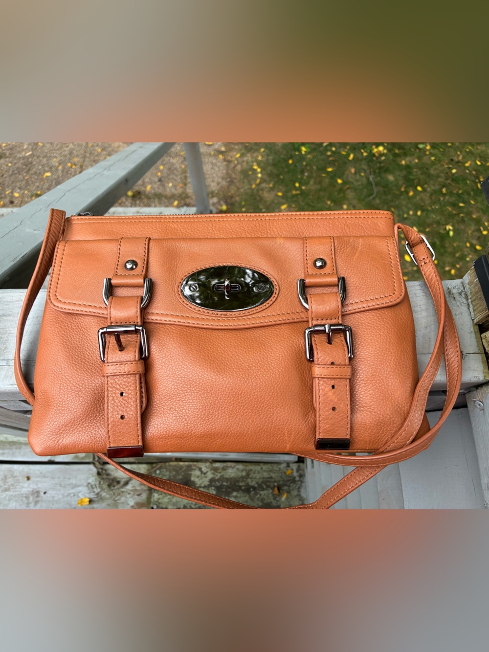 Danier Pebbled Soft Leather Crossbody Bag
